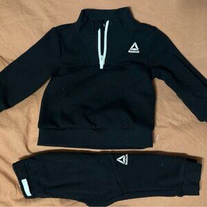 Reebok Black Kids' Tracksuit with Half-Zip